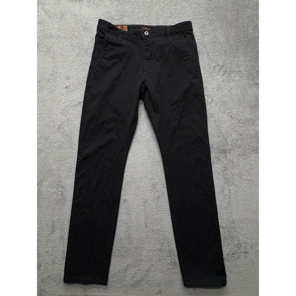 Docker's Pants Mens Measured 32x30 Black‎ Slim Fit Chino Cotton Casual Trousers